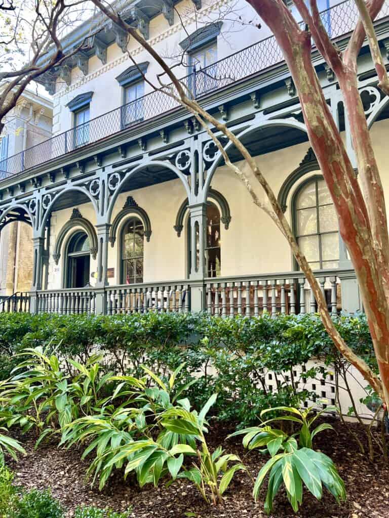 front of bellwether house in savannah ga.