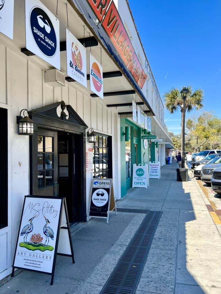 shops on Mallery Street at St. Simons Island.