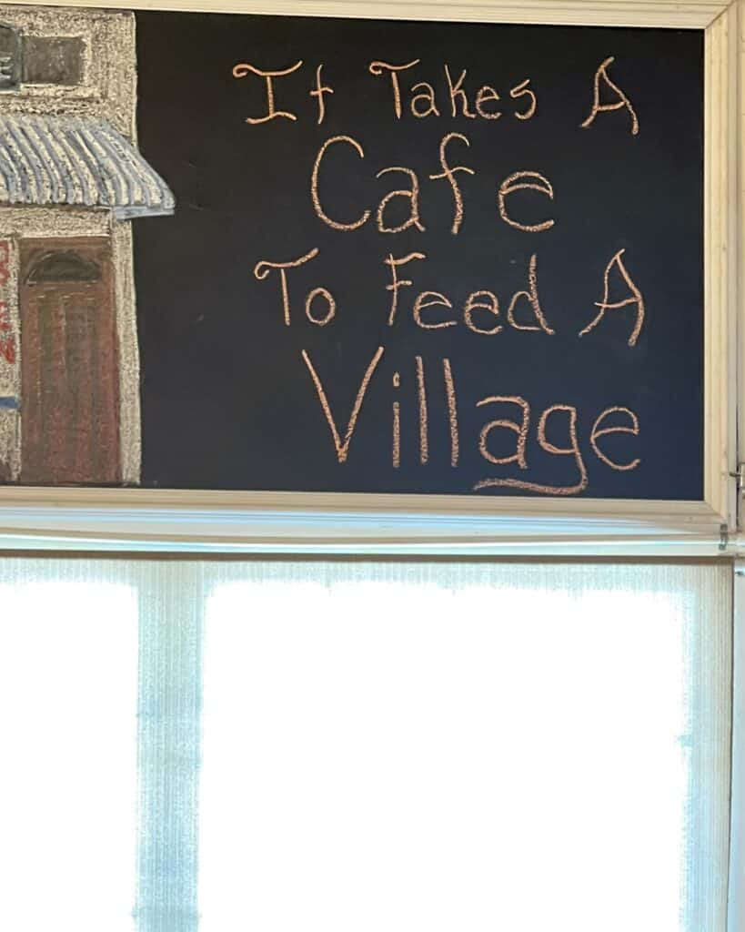 photo of chalkboard sign in restaurants on St. Simons Island.