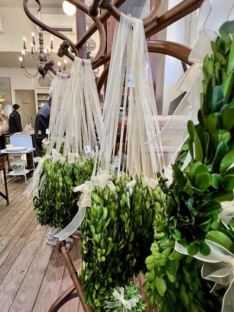 wreaths at Paris Market in Savannah. 