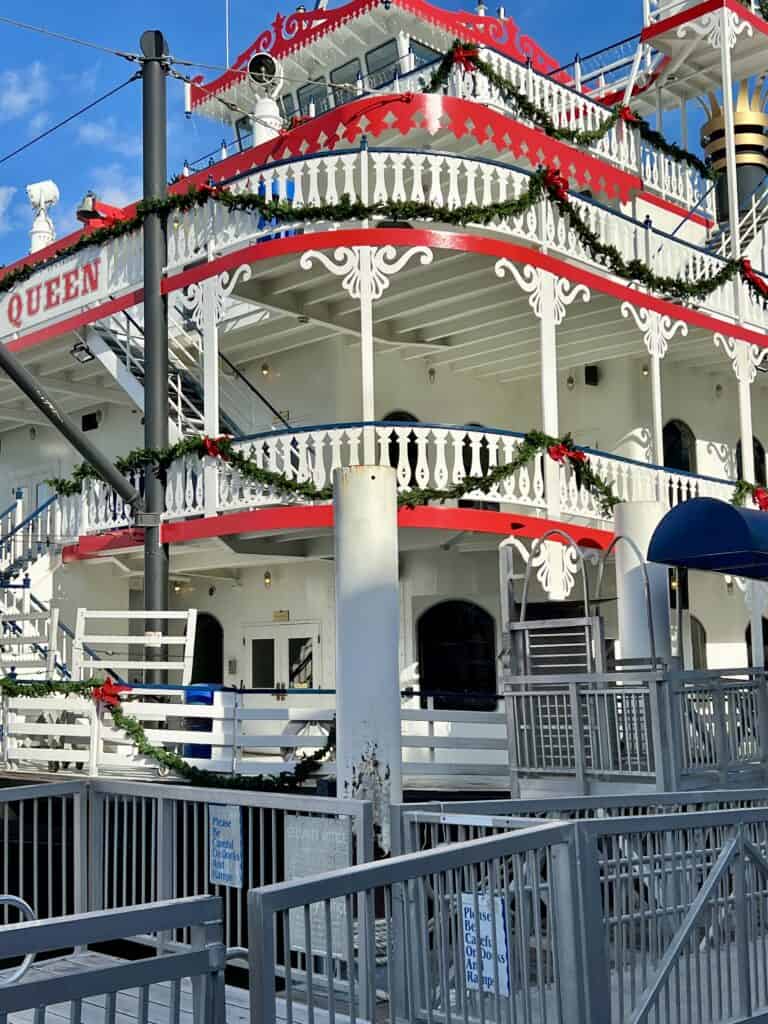 riverboat at Christmas.
