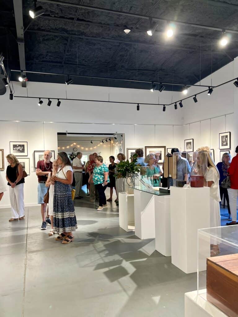 art opening at gallery. 