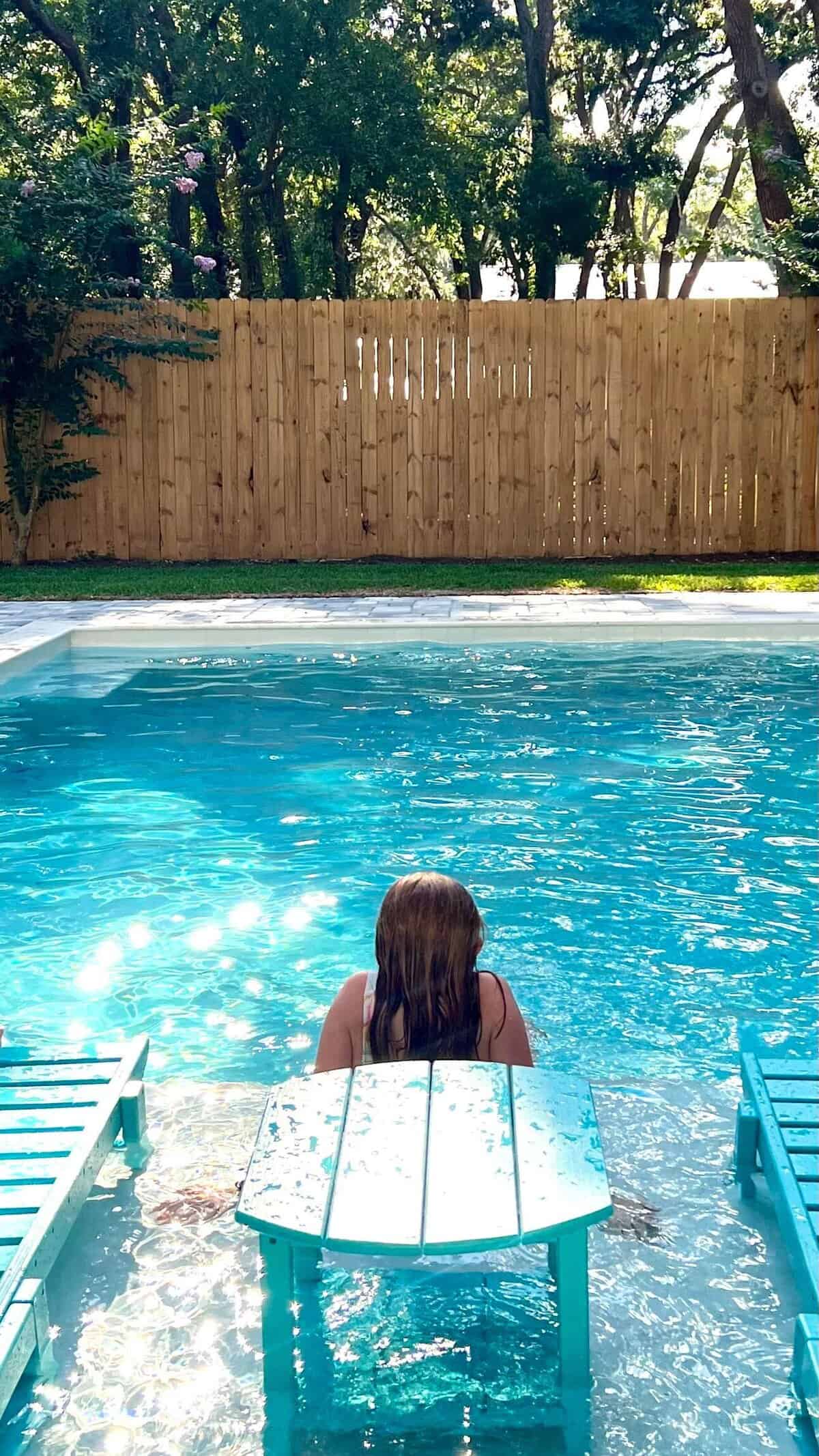 girl in pool.
