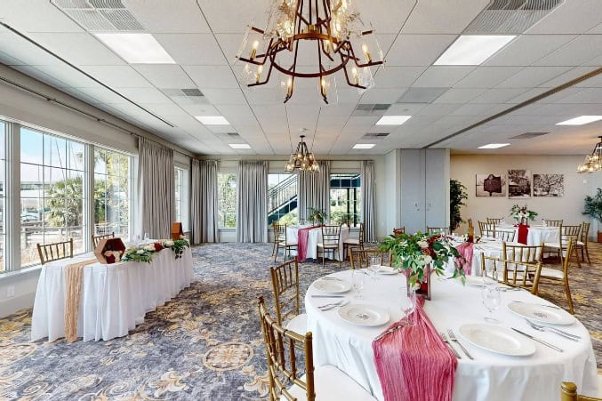 ballroom in Oaks on the River Resort, an event venue in Darien, GA. 