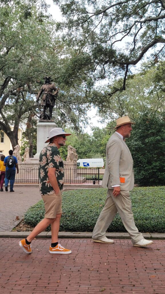 Savannah Dan tour guide and guest.