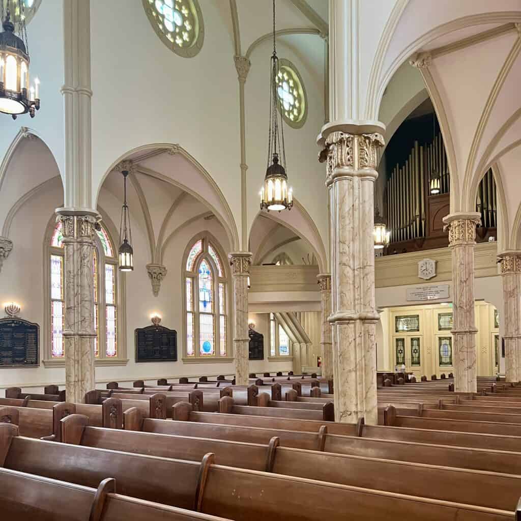 interior of Congregation Mickve Israel.